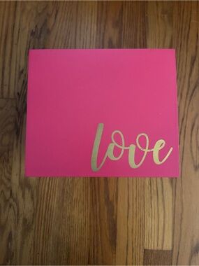 Debi Lilly Pink & Gold “Love” Wooden Box 6.5” - Great for Organization
